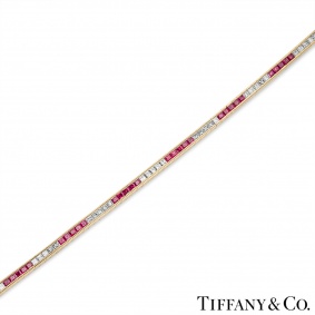 Tiffany & Co. Yellow Gold Ruby & Diamond Tennis Bracelet Tiffany & Co. Yellow Gold Ruby & Diamond Tennis Bracelet